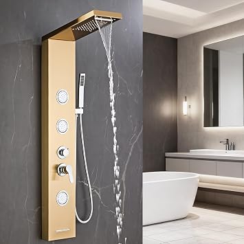 Shower Panel Tower System 5 in 1 Stainless Steel Shower Column