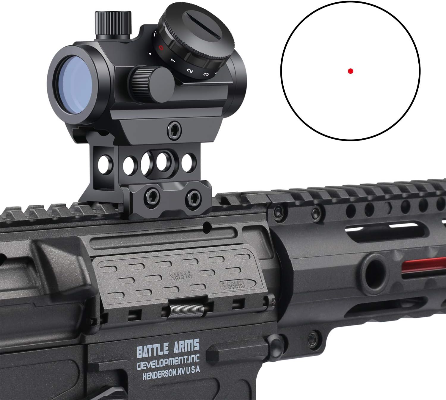 Feyachi Red Dot Sight 4 MOA Micro Red Dot Gun Sight Rifle Scope with 1 inch Riser Mount : Sports & Outdoors