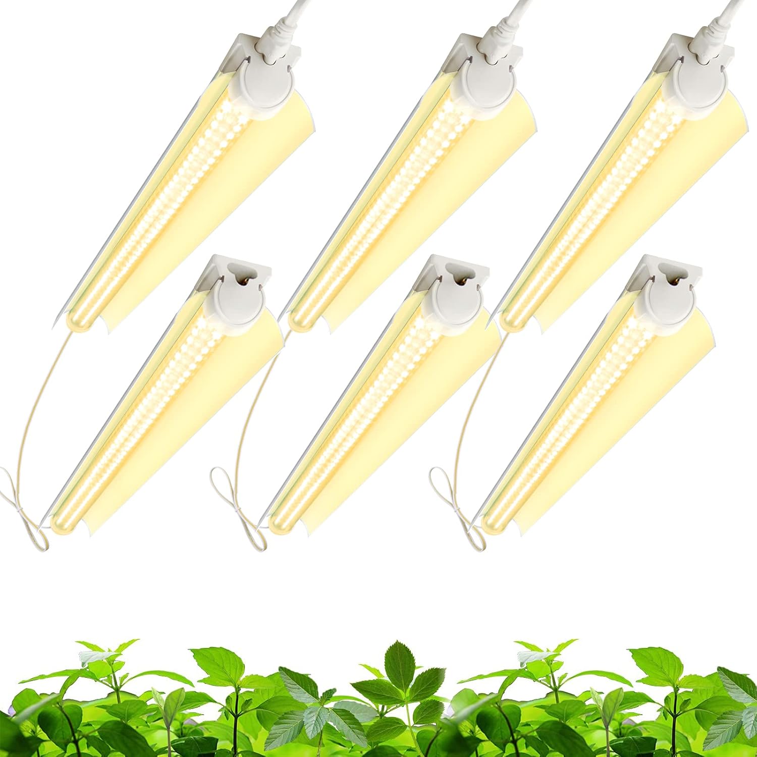 Barrina Plant Light, 144W(6 x 24W, 800W Equivalent), 2ft T8, Super Bright, Full Spectrum led Grow Light, T8 Integrated Growing Lamp Fixture, Plant Lights for Indoor Plants, 6-Pack : Patio, Lawn & Garden