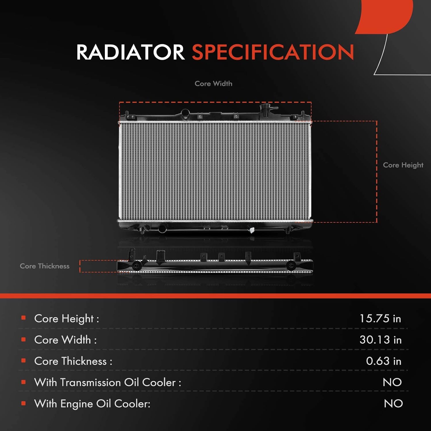 A-Premium Engine Coolant Radiator Assembly Compatible with Honda Accord 2013-2017 2.4L 3.5L & Acura TLX 2015-2020 2.4L