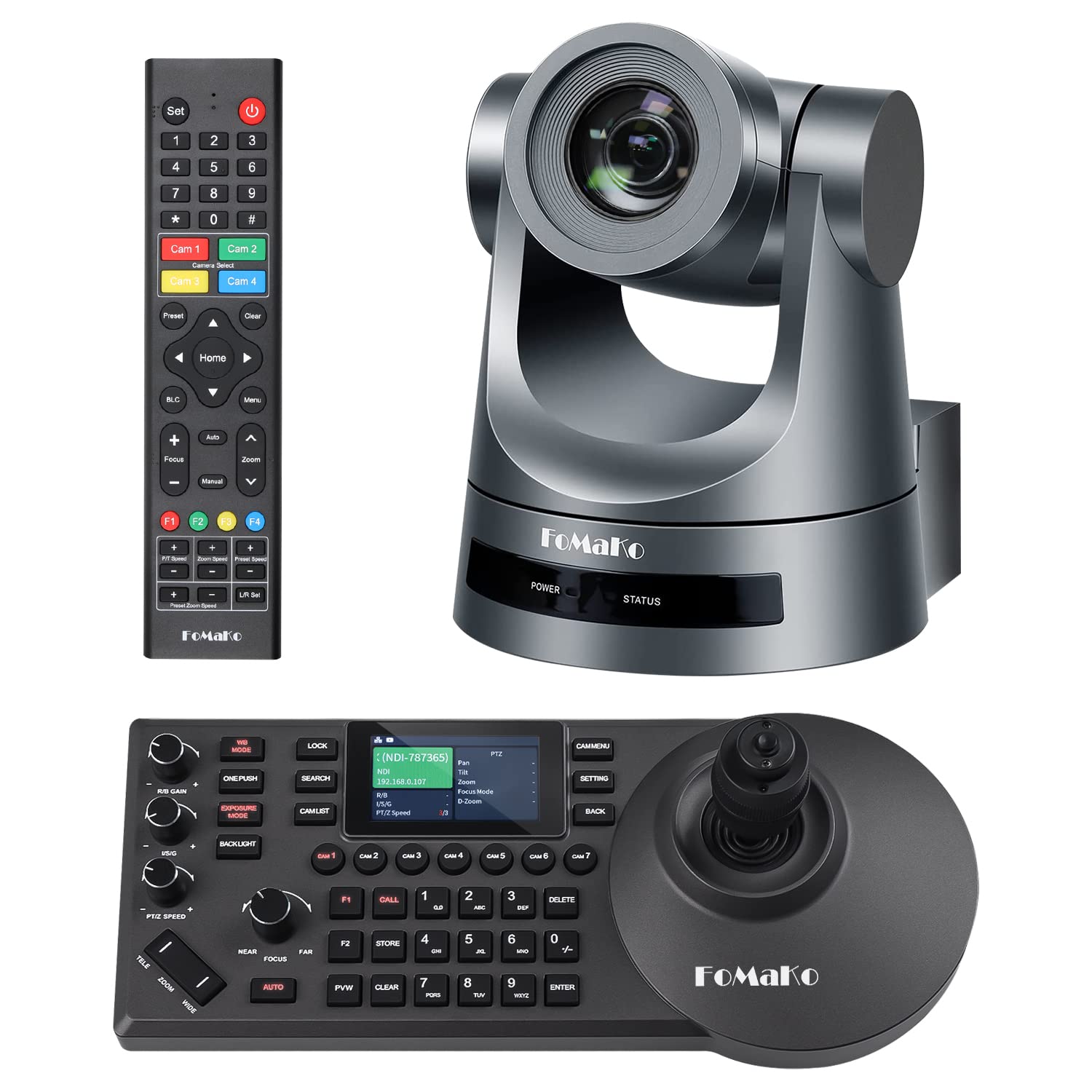 fomako PTZカメラ×2　コントローラーセット Amazon.com: FoMaKo NDI PTZ Camera HDMI AI Tracking 30X Optical