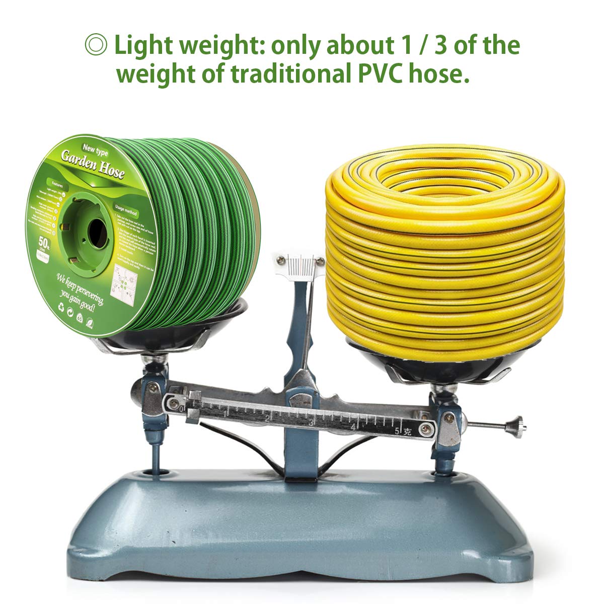 persevere Garden Hose Lightweight Water Hose Kink Free Watering Hose Soft Farm Hose for Watering Lawn, Yard, Garden, Car Washing and Home Cleaning 25, 50, 75 and 100 ft (50FT)