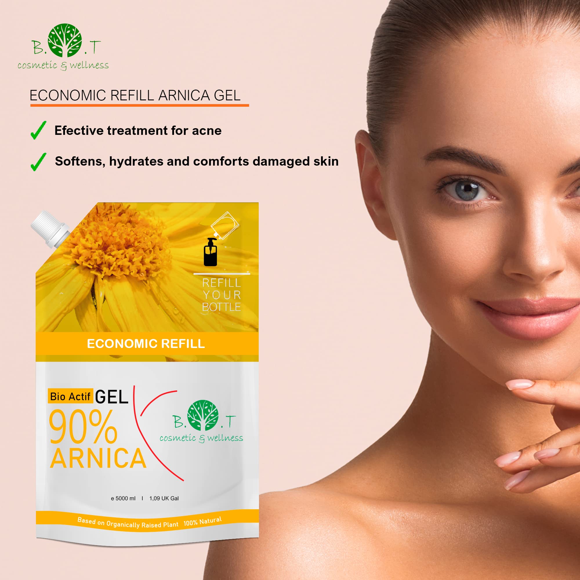 Gel Arnica Concentré Arnica Extra Forte Massage et Relaxation Gel Chauffante de Massage Musculaire, Soulage les Jambes Recuperation Musculaire Sportif Gel - Format Économique 5000 ml