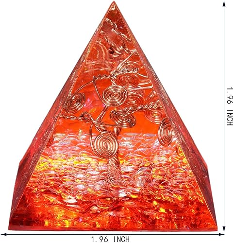 Miniatura 2 de Rockcloud Generador de energía de piedra piramidal de orgón de alambre de cobre de cristal curativo para meditación, equilibrio de reiki, color