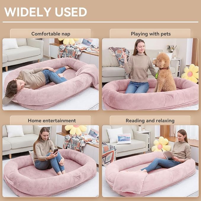 Cama para Perro Grande 77x51 Pulgadas con Funda Removible y Ortopédica miniatura 3