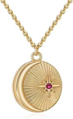 Fettero Dainty Necklaces for Women - 14K Gold Plated Delicate Moon Crescent Pendant Necklace Charm Gold Necklace Jewelry for Women