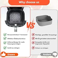 Goodpejine 21cm szilikon airfryer forma osztóval Philips Ninja COSORI kompatibilis 5