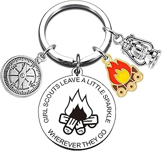 Girl Scout Gifts Scout Troop Leader Keychain for Christmas Graduation Retirement Appreciation Thank You Gifts for Junior Girl Scoutmaster Scout Cub Leader Master Sco-T Camping Inspirational Jewelry
