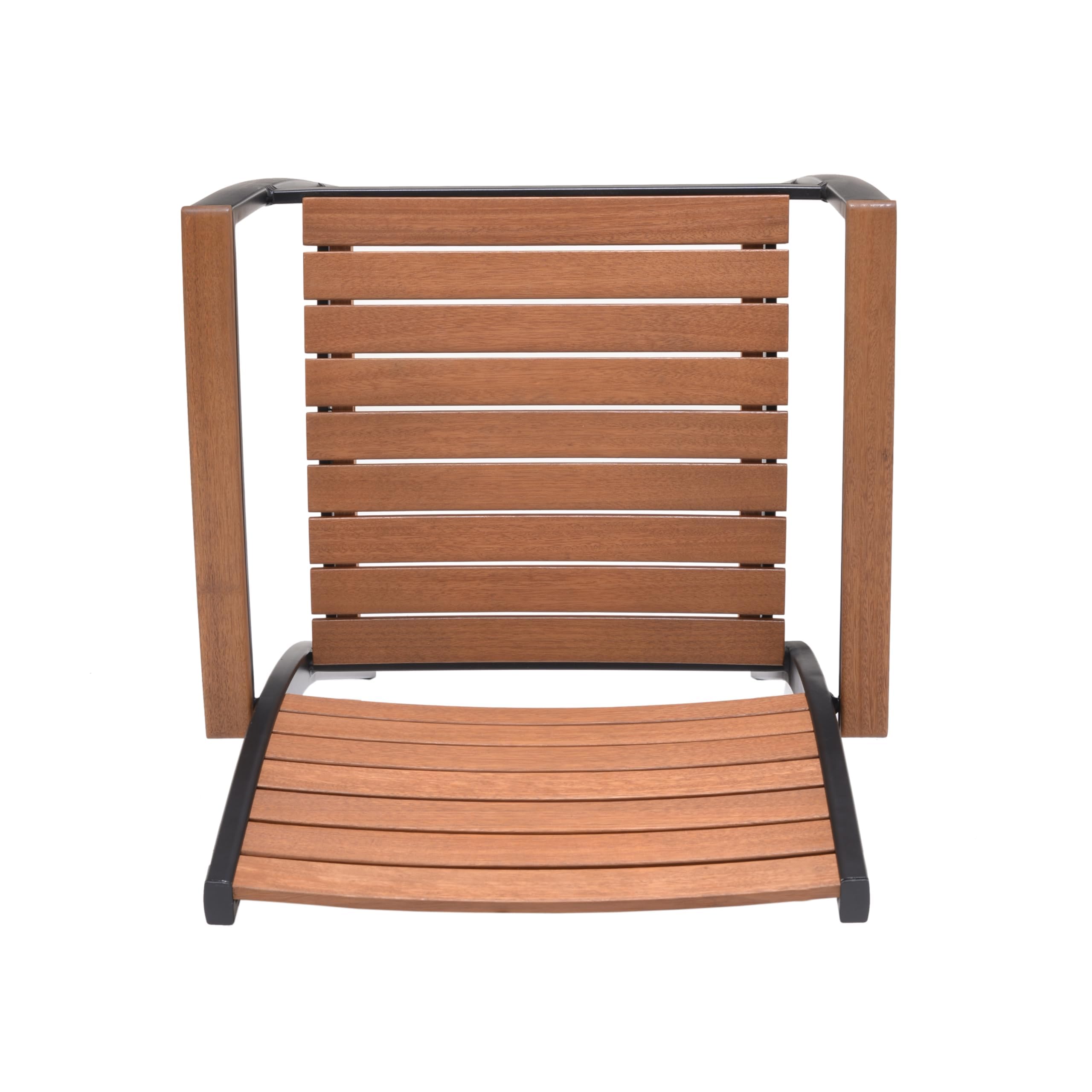 METRO Professional Sgabello da Esterno con Braccioli Lynx, Alluminio/Legno di Eucalipto, Sedia Impilabile, Ideale per Ristorante e Giardino, Marrone/Nero