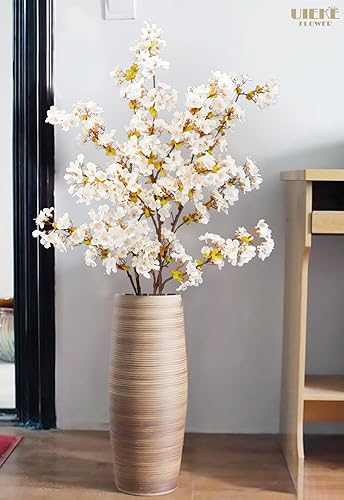 Miniatura 3 de Uieke Ramas de flor de cerezo de seda, tallos de cerezo artificiales de 39.3 pulgadas, arreglo de flores de ciruelo falsas para decoración japonesa