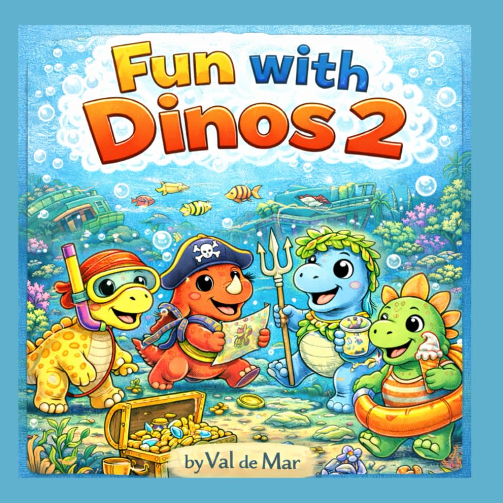 Fun With Dinos 2 Coloring Book for Kids Ages 3–8: Cute and Easy Dinosaur Coloring Pages – Fun Dino Coloring Book for Toddlers and Kids