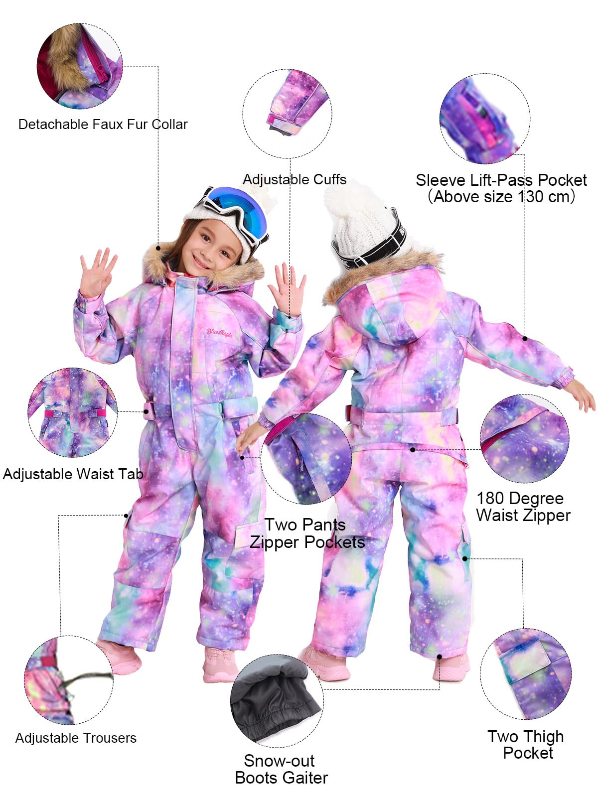 Bambini Ragazze Ragazzi Impermeabile Colorato Un Pezzo Tute Da Neve Tute Da Sci Giacche Inverno Tute