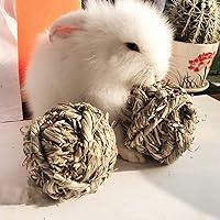 Vista 5 de Hamiledyi Pelota masticable de conejo Timothy Grass Molienda de animales pequeños, juguetes masticables para conejos, conejos, hámster, cobayas