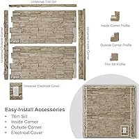 Vista 6 de Ekena Millwork - Panel lateral de piedra de imitación apilado en cascada