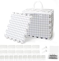 Vista 8 de Yrangee Alfombrillas de bloqueo para proyectos de punto y ganchillo, 2 en 1, alfombrillas de bloqueo de punto extra gruesas de doble cara con tabla