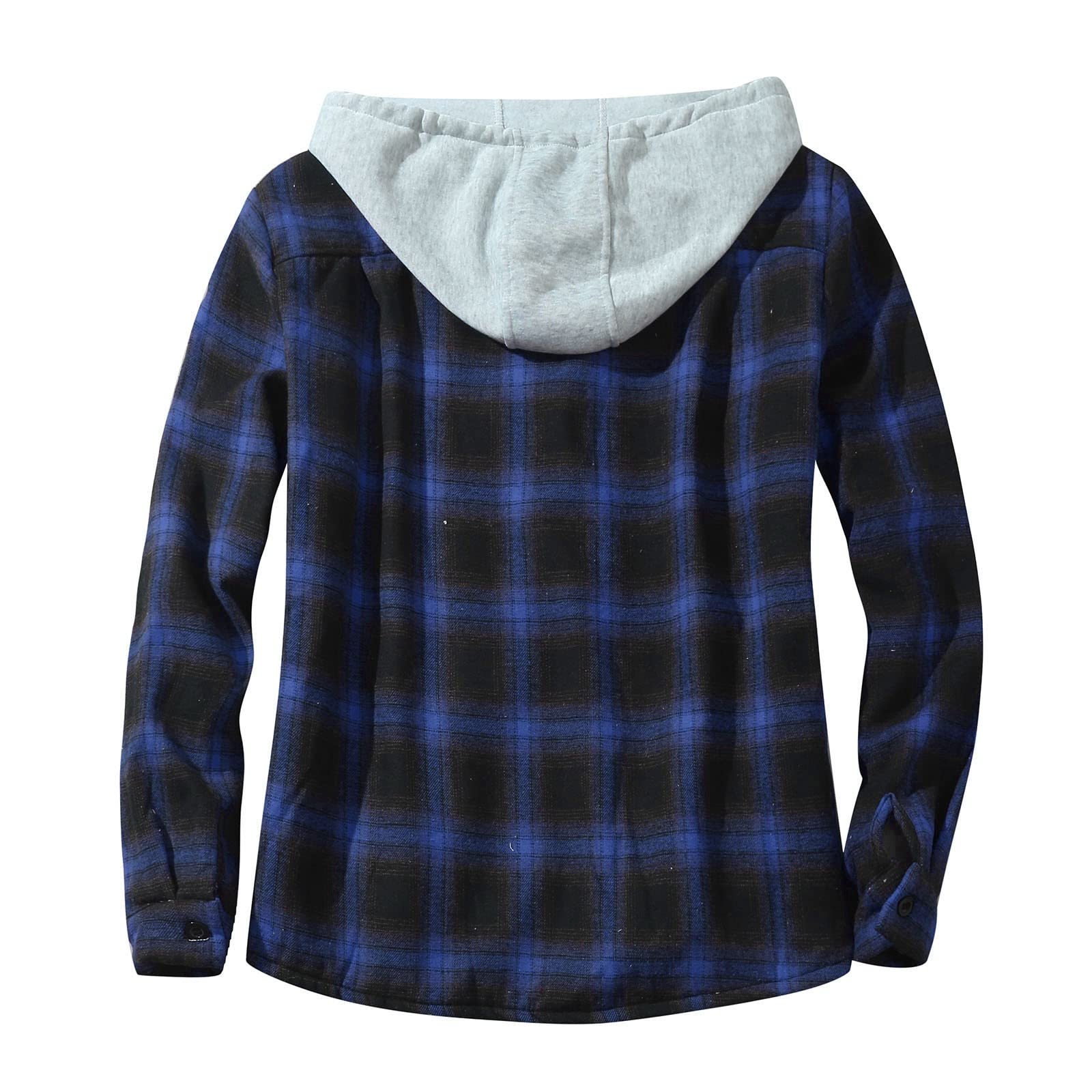 Babymomo Chaquetas Ropa exterior para hombre Abrigo Hombreras Slim Fit Chaquetas de felpa Sudadera con capucha y bolsillos Cremallera Talla grande Manga larga Abrigo de felpa esponjoso, azul, XXL