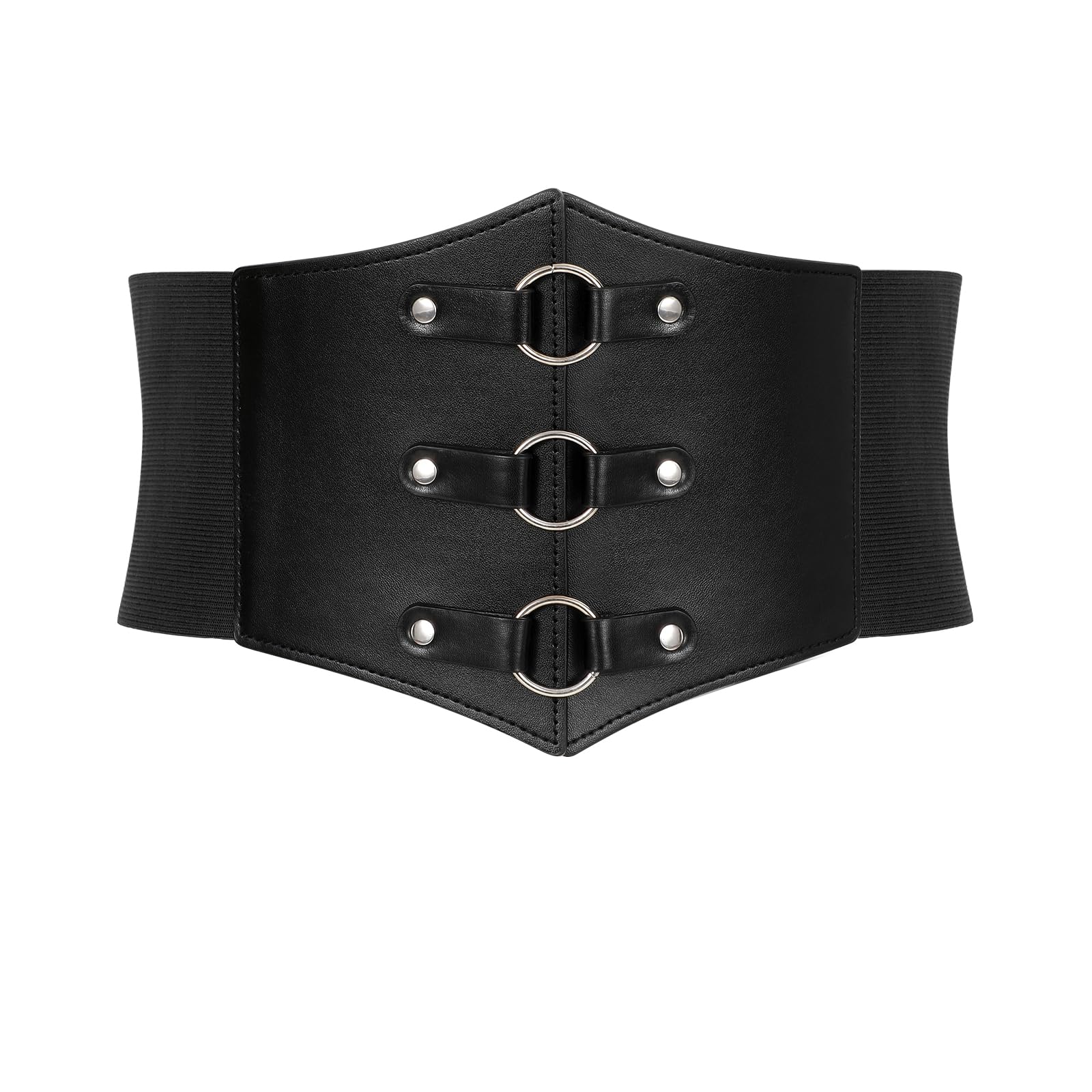 JASGOOD Waist Corset for Women Retro Elastic Lace-up Wide Waist Cinch Belt Pirate Waspie for Halloween Costume