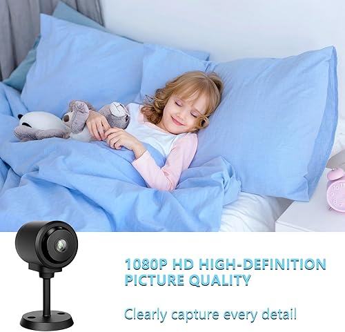 Miniatura 6 de Mini cámara de seguridad, cámara WiFi 1080P (solo 2.4G) para interiores y exteriores con visión nocturna, detección de movimiento, almacenamiento en