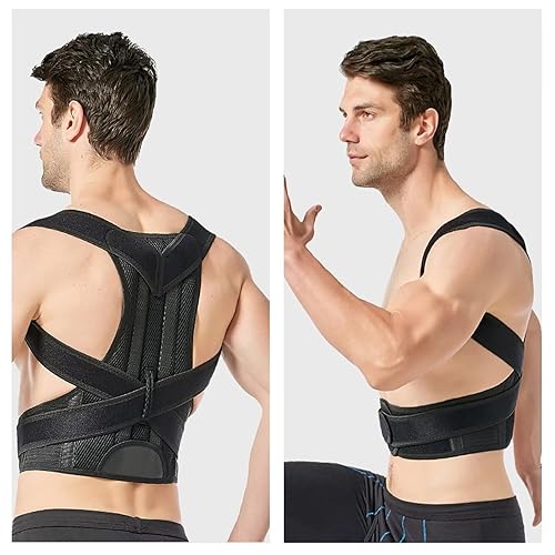 Miniatura 6 de Corrector de postura, soporte de espalda para hombres y mujeres, alisador totalmente ajustable para soporte de columna media, superior, alivio del
