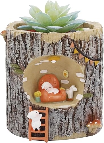 Vista 40 de Segreto Macetas creativas con agujeros de drenaje, jarrón de resina para decoración del hogar para suculentas, flores, cactus, decoración de Erizo