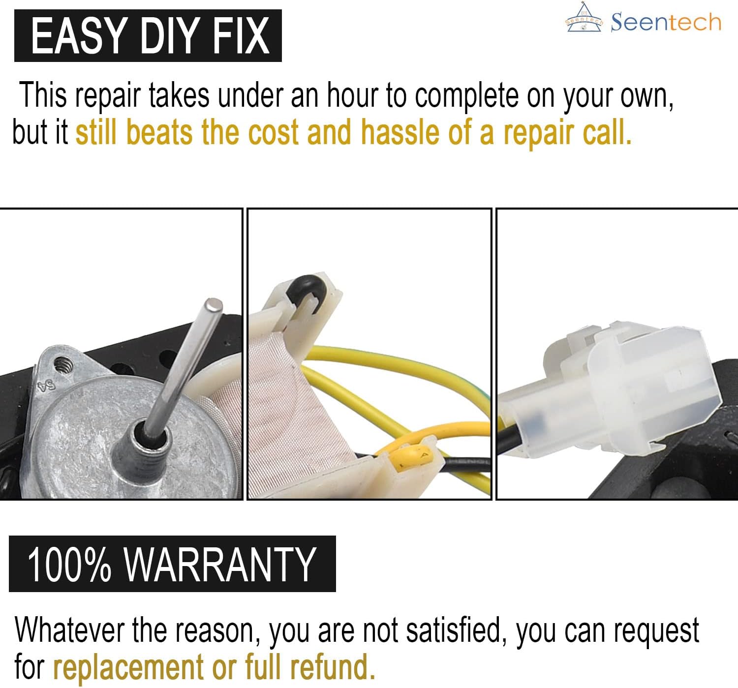 WR60X10220 Condenser Fan Motor - Exact fit for GE Refrigerators - Replace for part number: AP4298602, 1257132, AH1766247, EA1766247, PS1766247, WR60X10133, WR60X10171, WR60X10192 by Seentech : Appliances