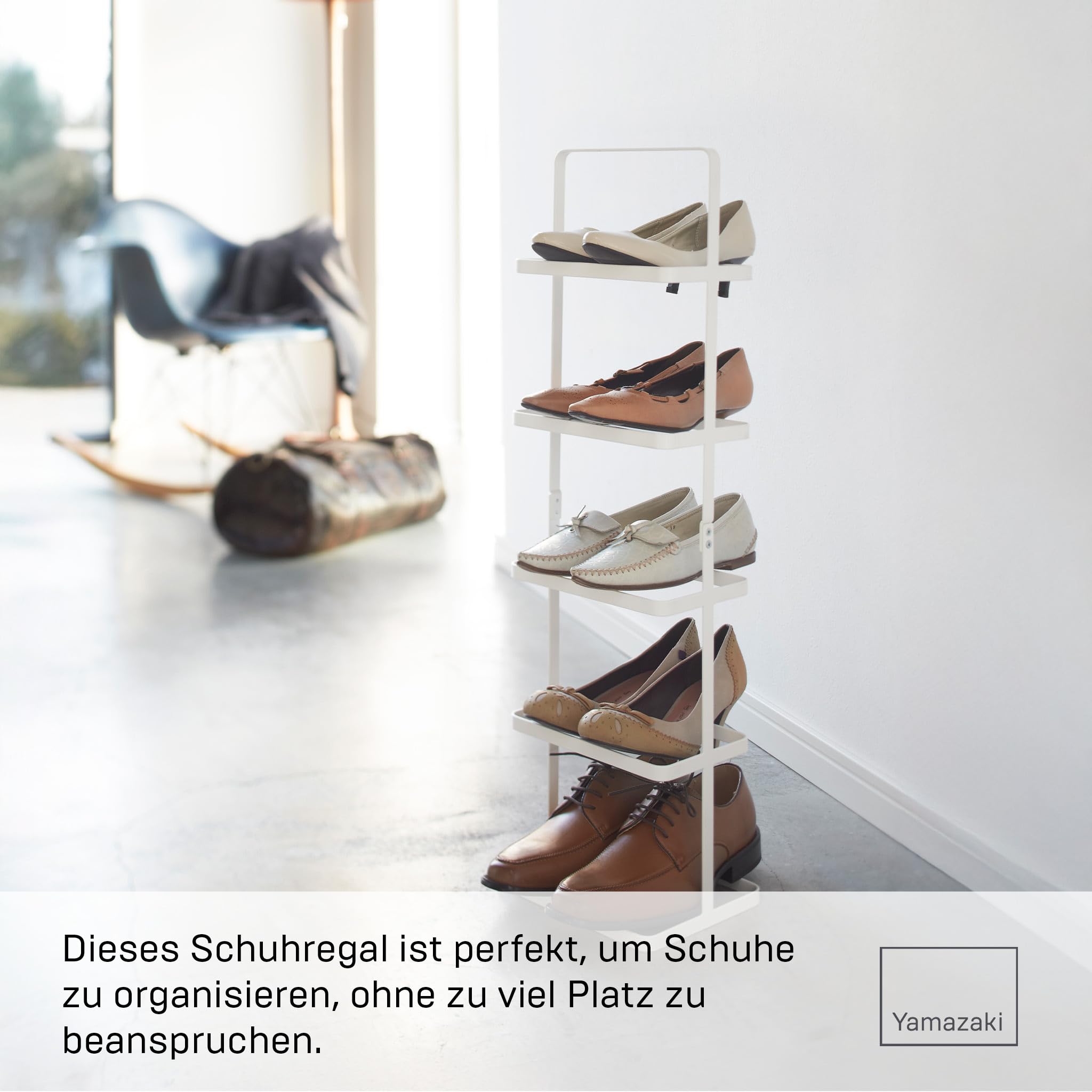 YAMAZAKI Tower Hohes Schuhregal, weiß