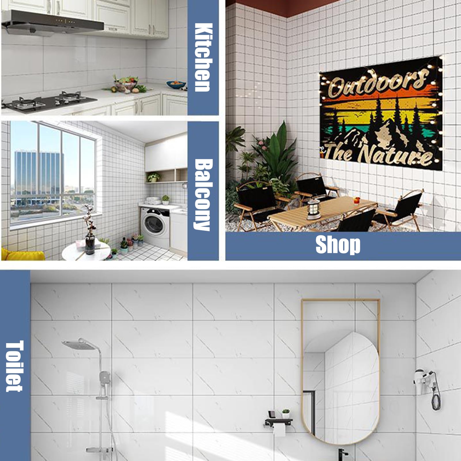 Baldosas Adhesivas Pared,Placas Decorativas Pared PVC,Paneles De Pared Autoadhesivos Efecto MáRmol,Baldosas Adhesivas Pared Marmol,Apto para Cuartos De Ducha Y Parede De BañO