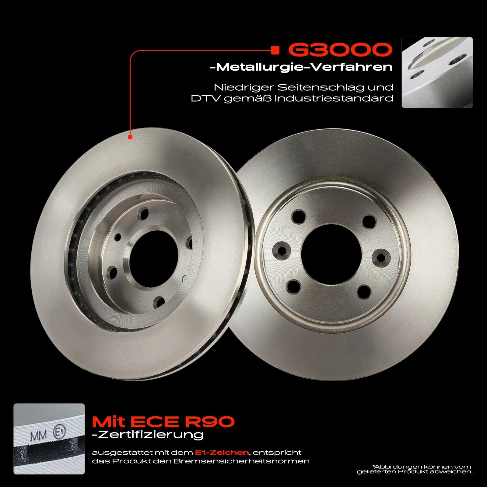 Frankberg Bremsensatz inkl. 2x Bremsscheiben + 4x Bremsbeläge Vorne Kompatibel mit S.a.n.d.e.r.o II Clio IV BH Logan MCV II Twingo III BCA BCM Replace# 410605536R