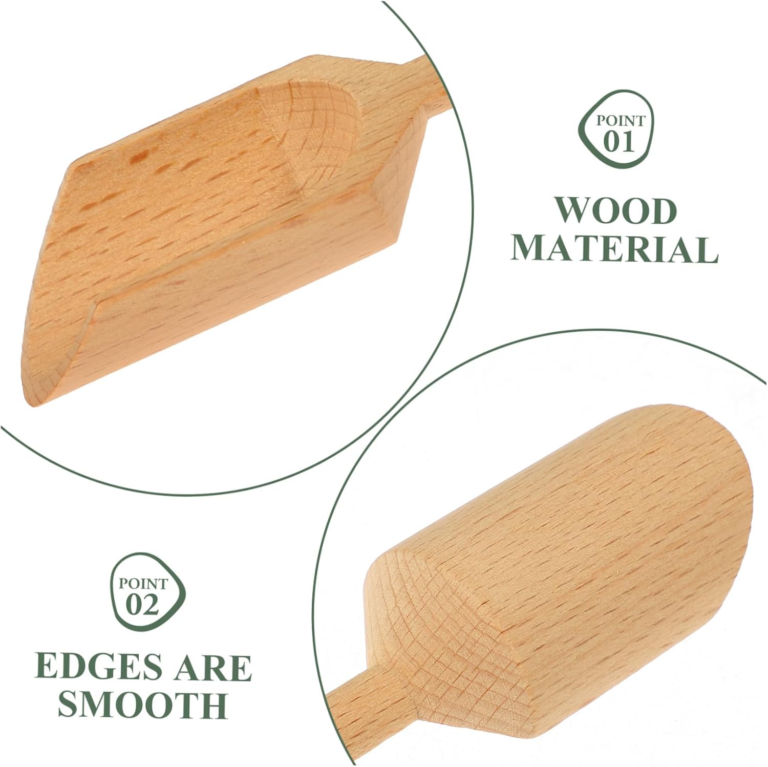 3pcs Mini Salt Spoons Wooden Tea Scoops Bath Salt Spoon Compact Tea Reusable Wooden Scoops for Canisters