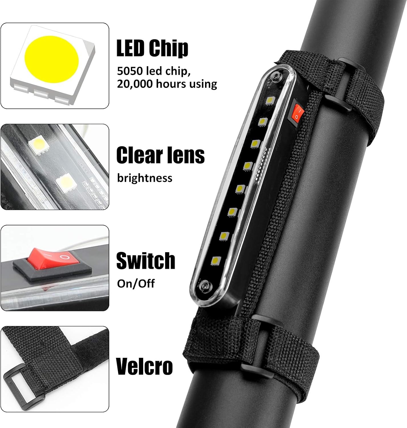 SUNPIE Roll Bar Mount LED UTV Dome Lights Interior Lights for UTV(Polaris RZR Ranger) Can am Honda Arctic cat All Jeep Model Off Road Vehicle w/Eight LED Chips, Upgrade Battery Cover Two Pieces