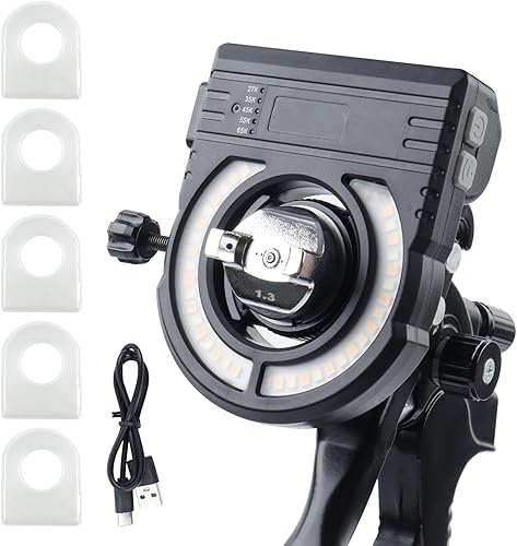 YUZES Luz de pistola de pintura con cargador, 2700K-6500K y 500/250 lúmenes luz LED para pistolas de pintura, accesorio de luz para pistola