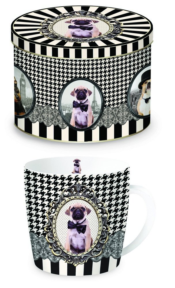 JD Diffusion217doga Dog Mug Metal Box Multi-Coloured