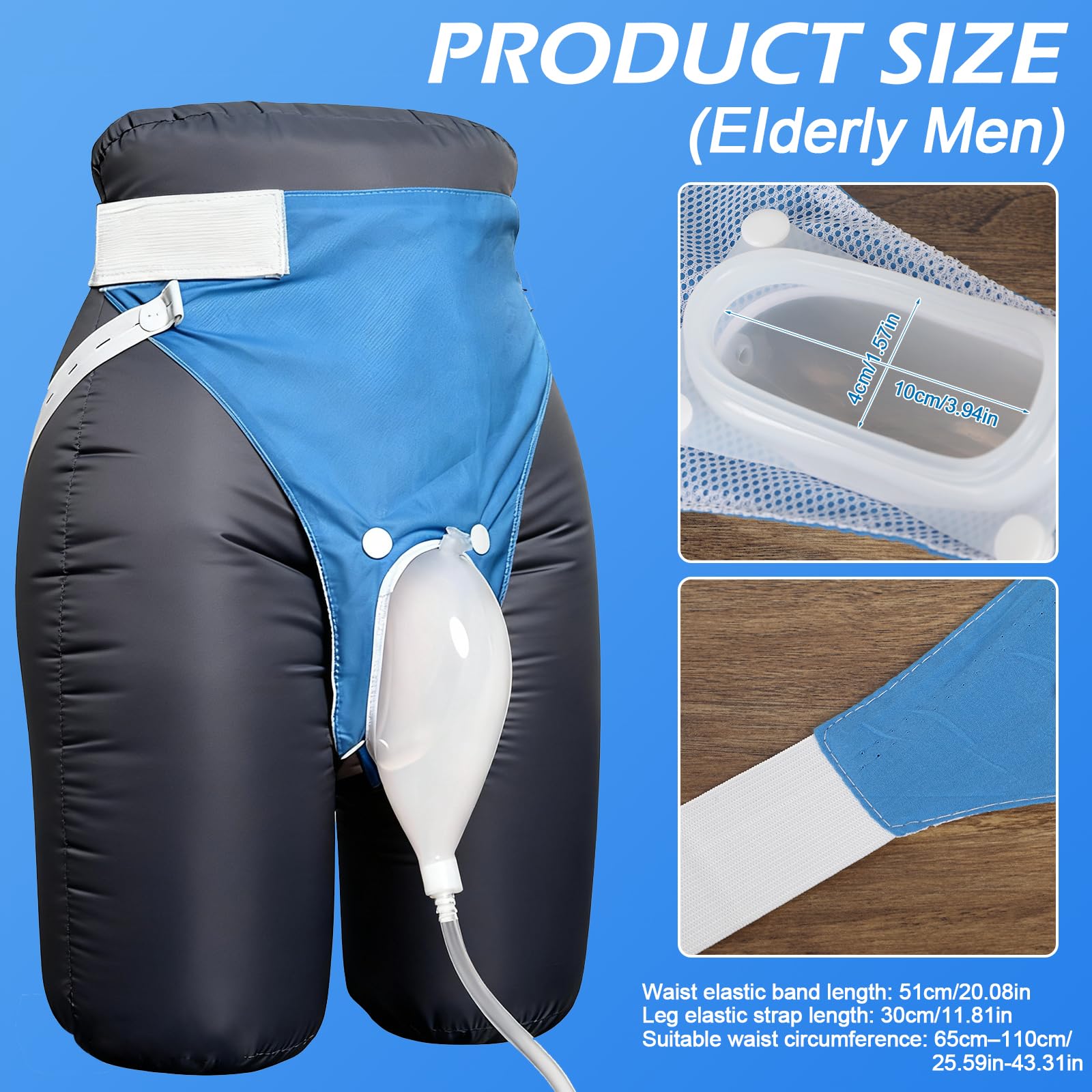 Bolsa de orina reutilizable para hombre, portátil, con 2 bolsas de catéter de orina (2000 ml x 1 + 1000 ml x 1), recogedor de orina de silicona para hombres, ancianos y pacientes postrados en cama