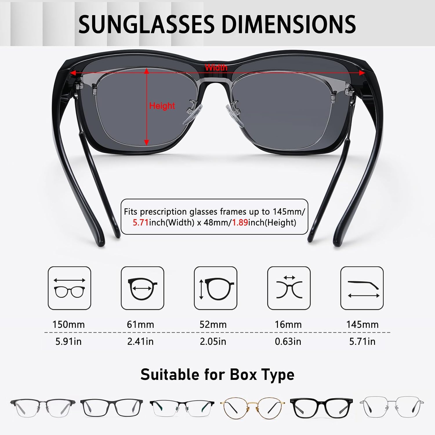 Wzerry Polarized Sunglasses Over Glasses for Women - Fit Over Glasses UV400 Protection Large Shades for Driving & Outdoor - Image 3