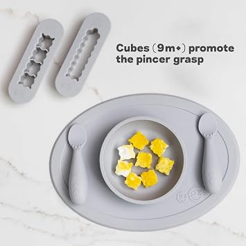 ezpz Baby-Led Weaning Food Cutters (2 pack in Pewter) - 6 / 9 Months + Food Prep for Infants