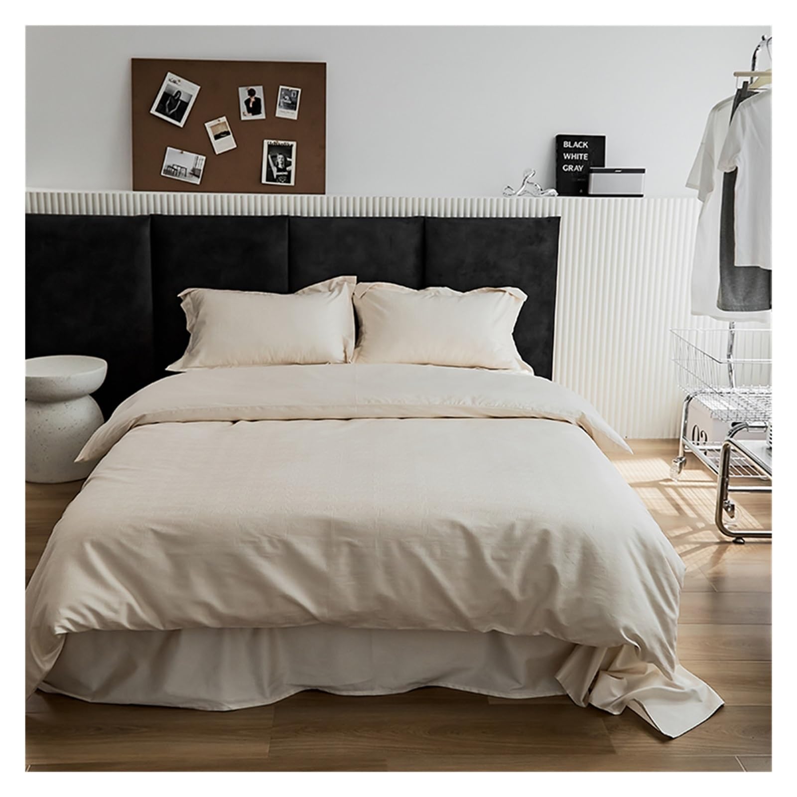 Parure de lit en satin de coton jacquard haut de gamme pour une literie de prestige