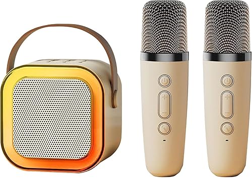 Mini máquina de karaoke para niños, altavoz Bluetooth portátil con micrófono inalámbrico para niños y adultos, juguetes musicales con luces de color