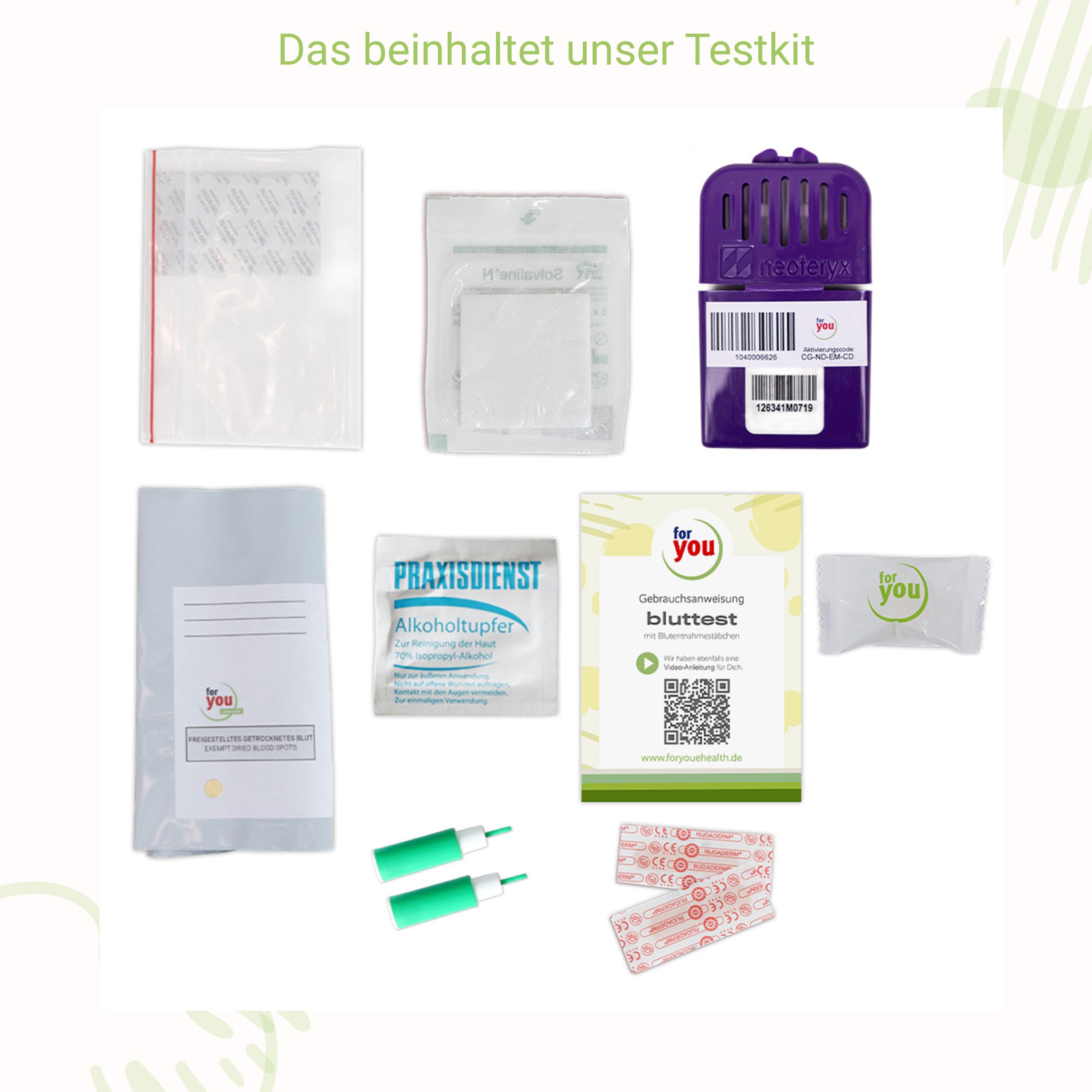 for you Vitamin D3 + K2 Test – Selbsttest für Zuhause – Vitamin D Spiegel messen – Bluttest Kit inkl. Laborauswertung & Ergebnisbericht – einfach & diskret