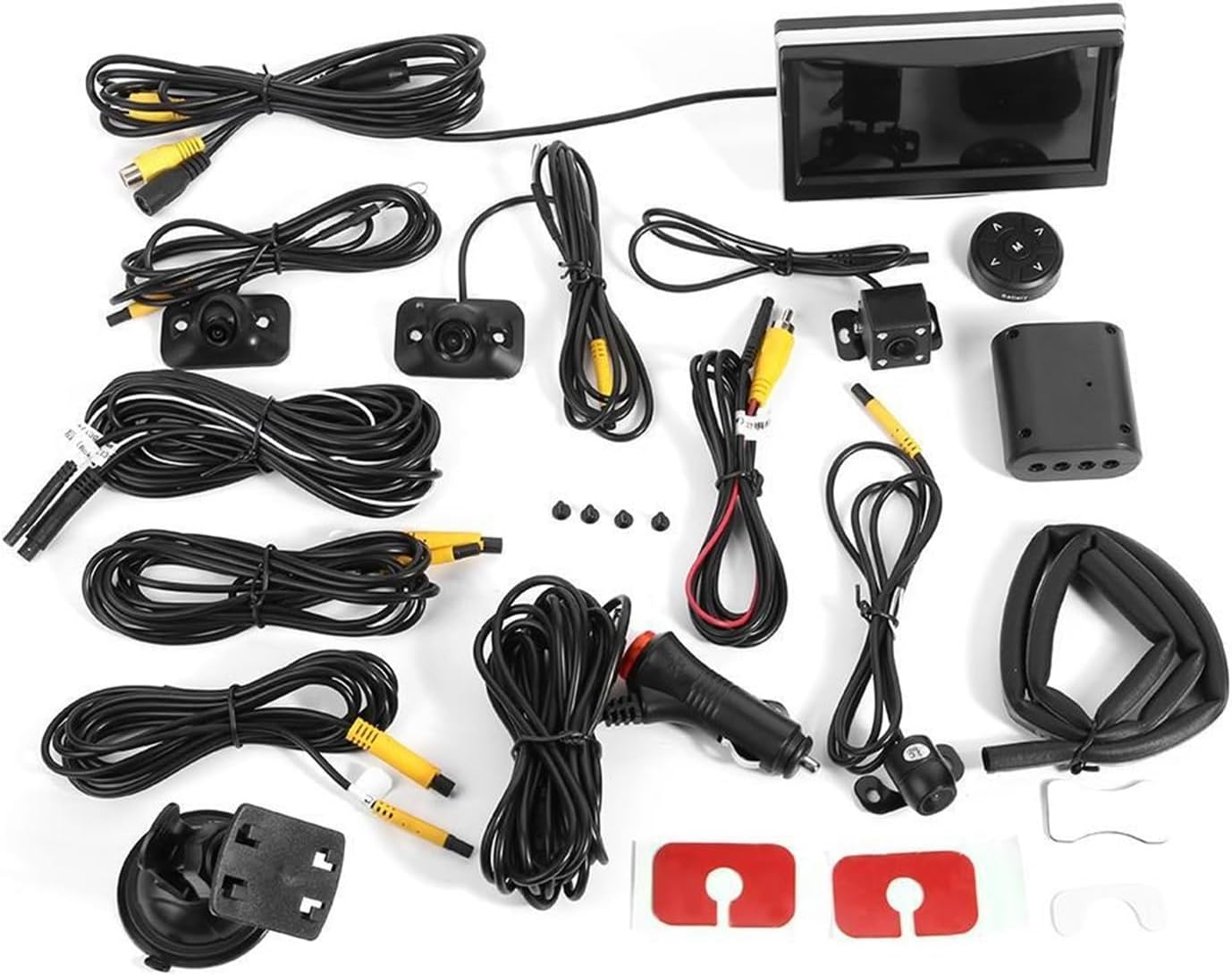 360 Degree Car Camera Intelligent System Camera Circular Review Bird View Camera DVR Recording Panoramic View Cam 5"" Monitor, laiyong1987