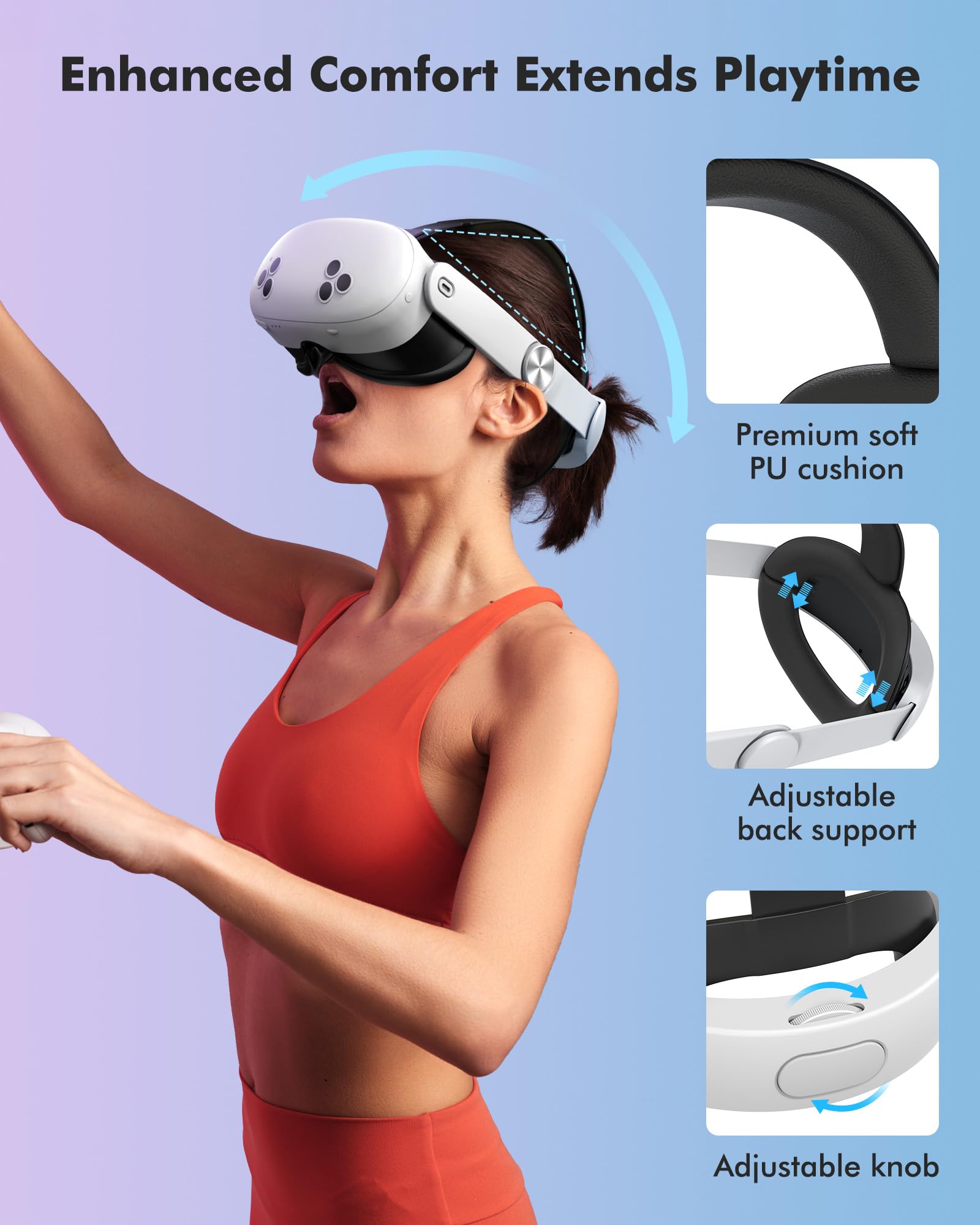 NEWENMO Headstrap Kompatibel mit Meta Quest 3S, Komfort Elite Strap für Oculus Quest 3S Zubehör, verstellbares Kopfband Ersatz reduziert den Druck und verbessert die Unterstützung in VR