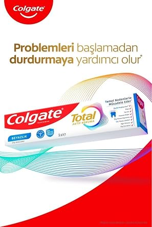 Colgate Total Aktif Koruma Beyazlık Diş Macunu, 50 ml, 2'li Set