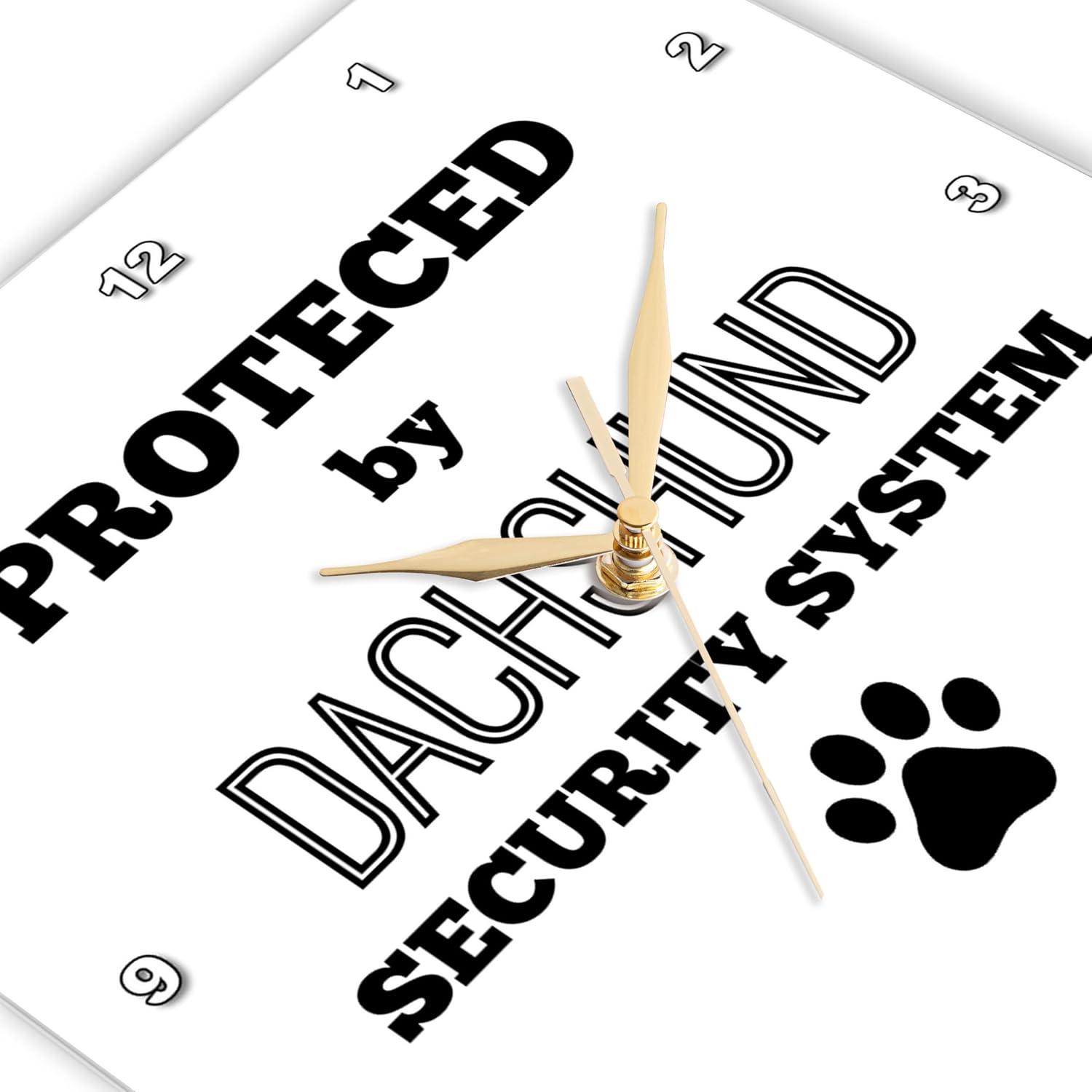 3dRose Protected by Dachshund Security System - Wall Clock, 13 by 13-Inch (DPP_221803_2)