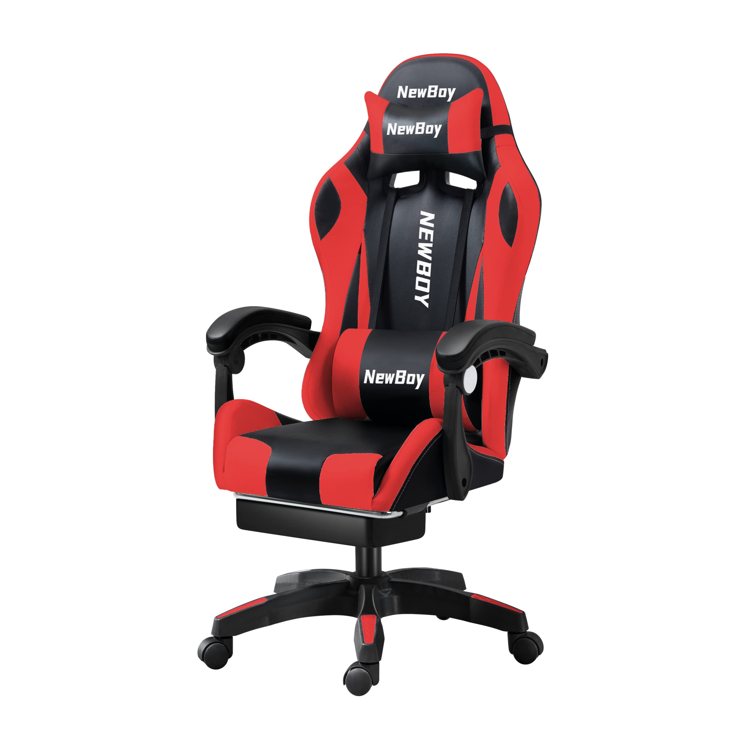 Amazon.co.jp: NewBoy ゲーミングチェア オットマン付き 赤 オフィス