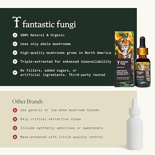Miniatura 9 de Fantastic Fungi Gotas de hongo de gratitud  Apoya el estado de ánimo la inmunidad la longevidad  Suplemento líquido orgánico