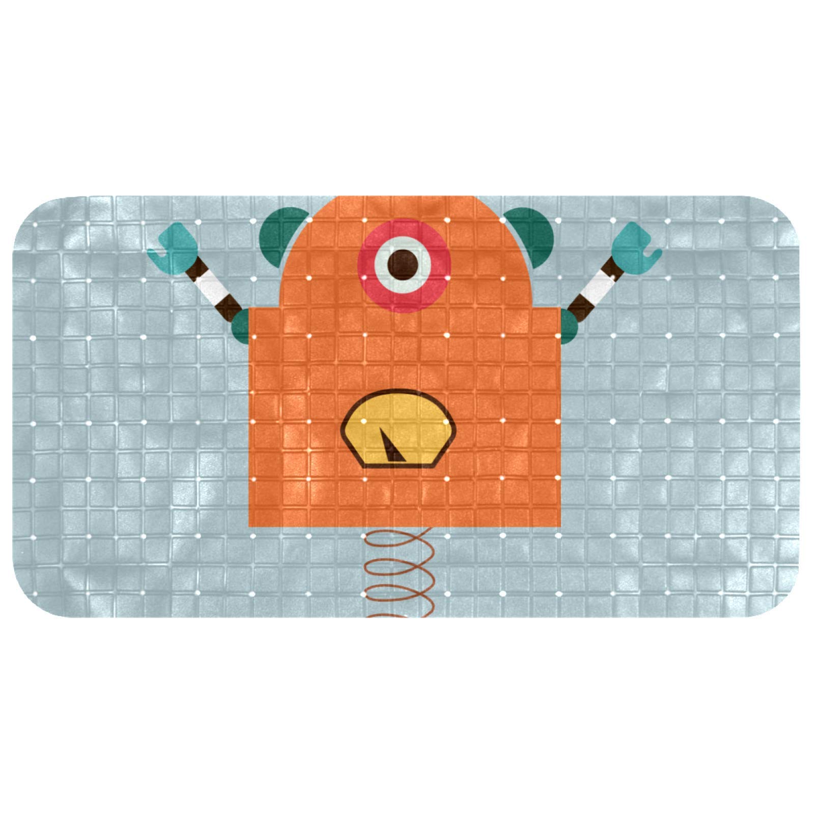 Tapis de salle de bain 37 x 68 cm motif robot dessin animé