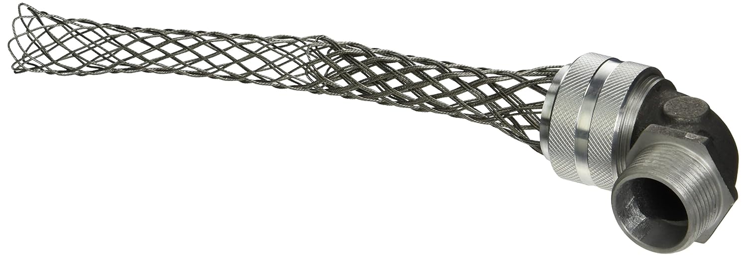 Hubbell 074011229 Deluxe Cord Grip, 90 Degree Male, 1" with Mesh, 10.0"-10.1" Cable