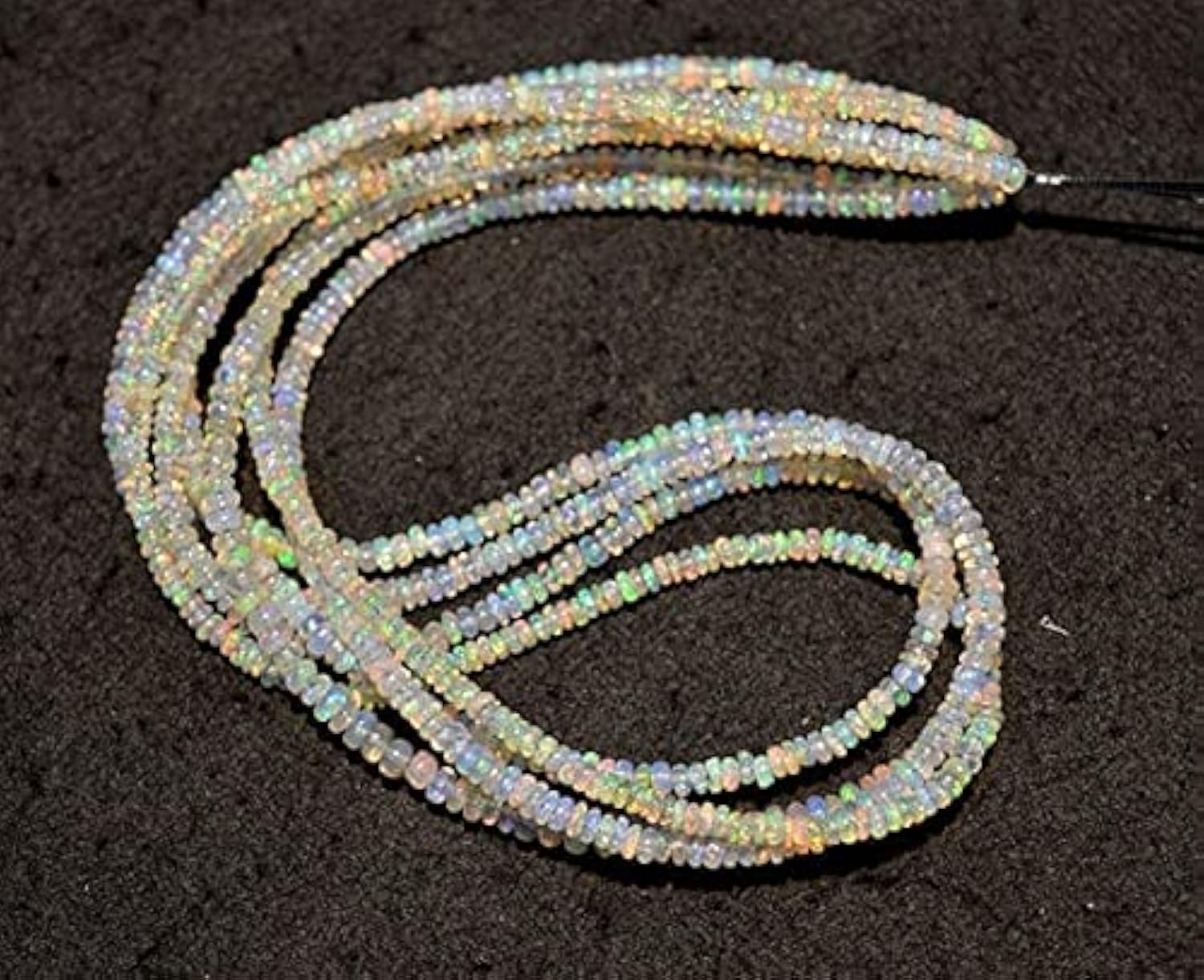 Perles opale d'Éthiopie naturelles de 3,5mm en fil de 42cm pour création haute joaillerie