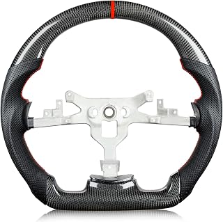 Steering Wheel for Chevy Corvette C6 2006-2011 Carbon Fiber Nappa Perforated Leather D-shaped Flat-bottom for Corvette C6 Accessories Replacement for Chevrolet Corvette C6 Z06 ZR1