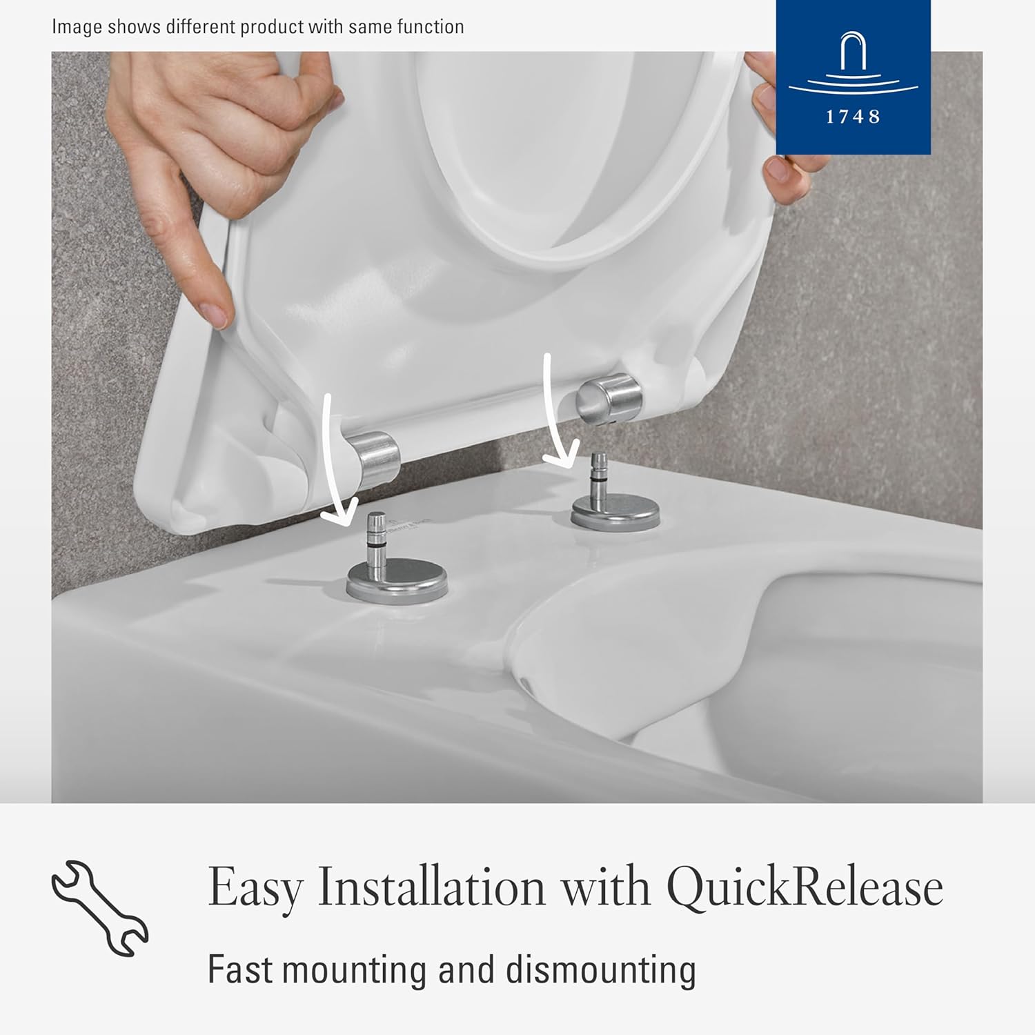 Installation of Villeroy & Boch Avento toilet seat using QuickRelease