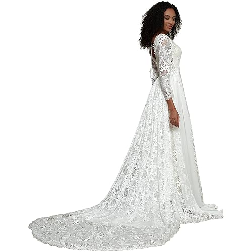 Bohemian Wedding Dresses Spaghetti Strap with Adjustable Drawstring Lace Bridal Gowns